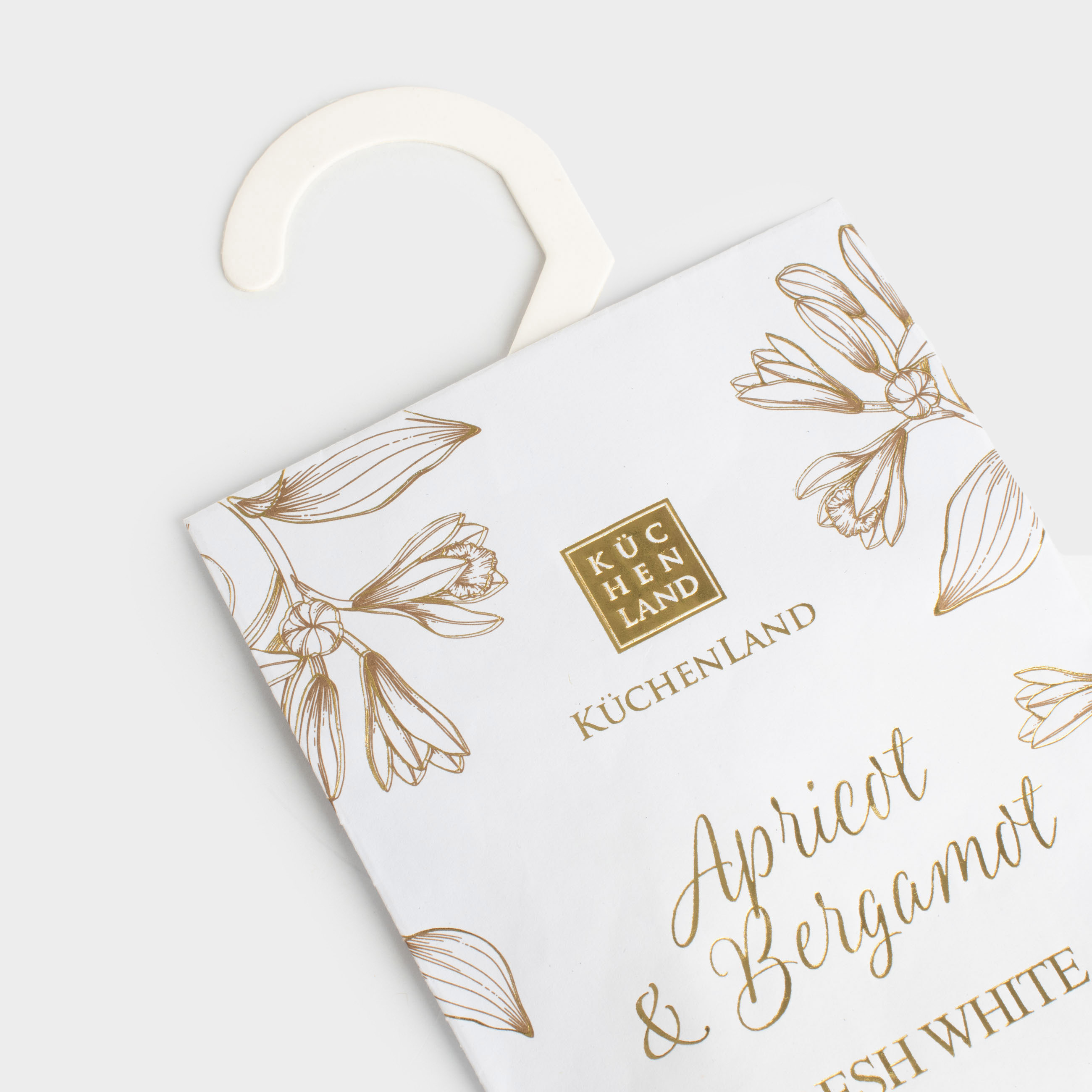 Саше ароматическое, 10х19 см, подвесное, Apricot & Bergamot, Fresh white, image-3