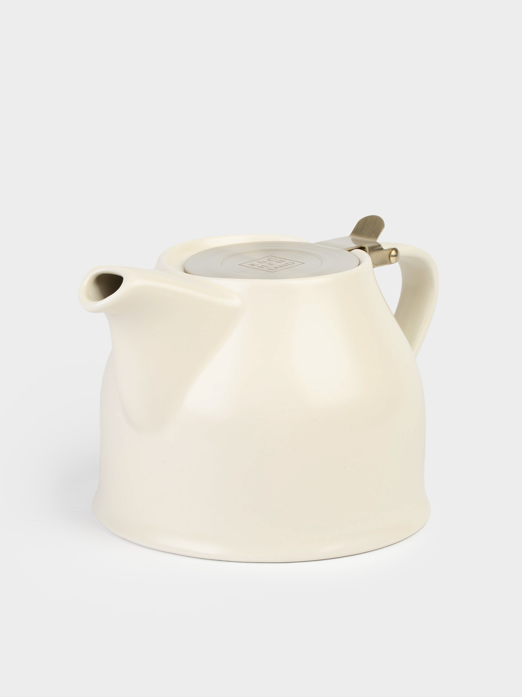 Шай демдейтін шәйнек, 1 л, керамика/болат, сүт түстес-алтын, Kettle ceramo, image-1
