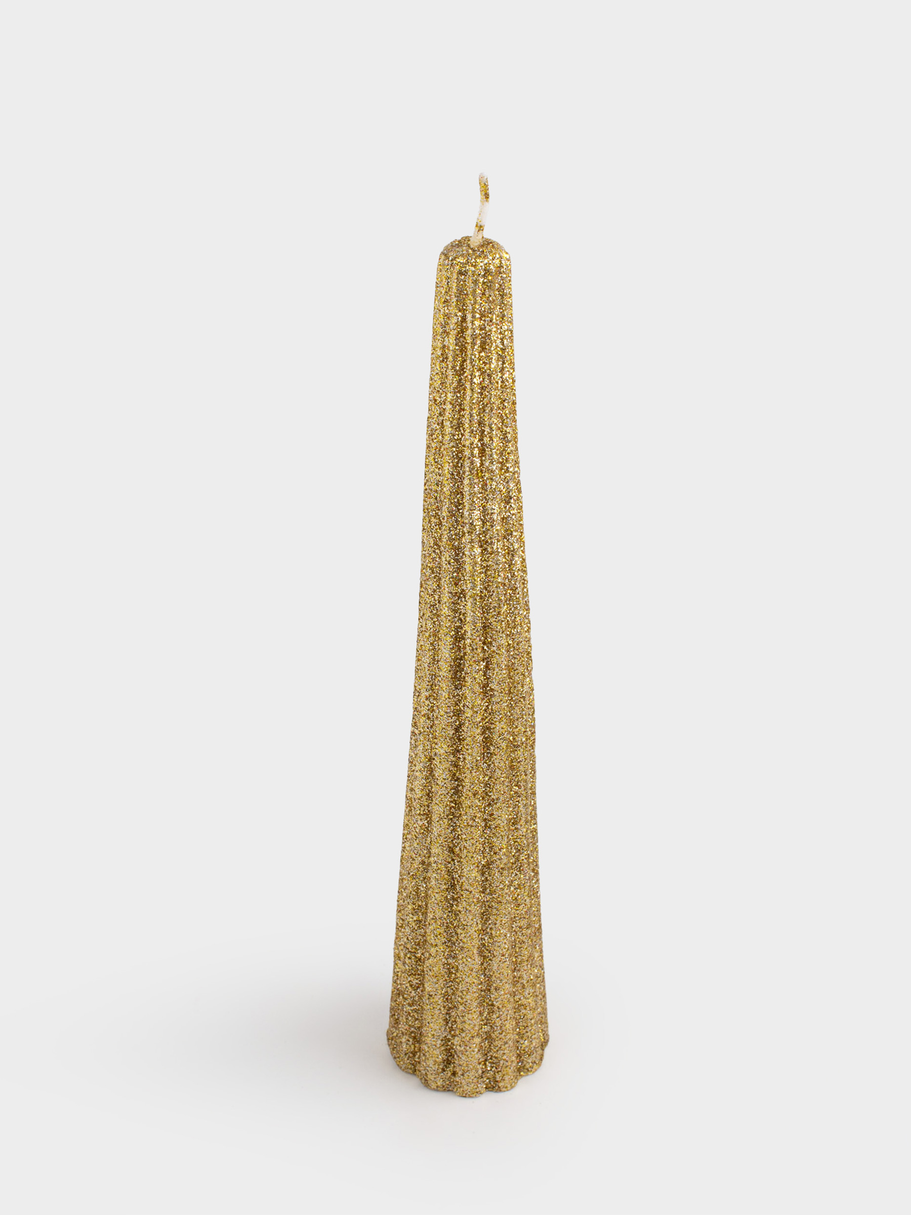 Шам, 30 см, жұқа, жарқыраған, шампан, Ribbed candle, image-0