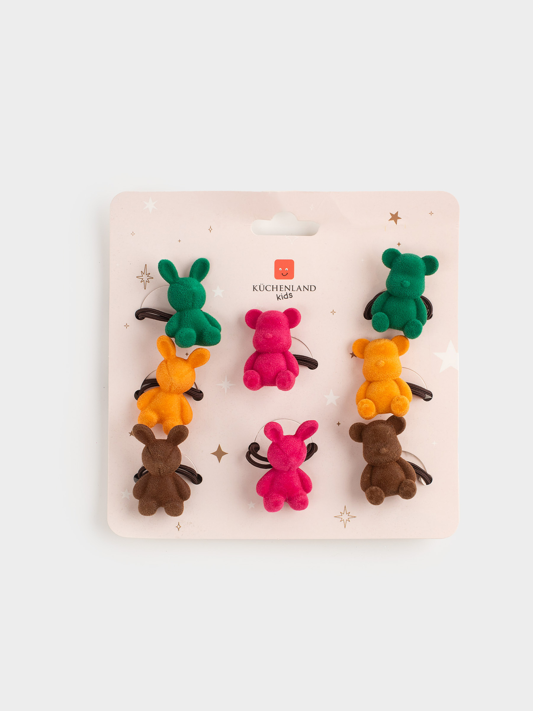 Резинка для волос, 3 см, 8 шт, полиэстер/пластик, цветная, Мишка/Зайка, Gracile, image-3