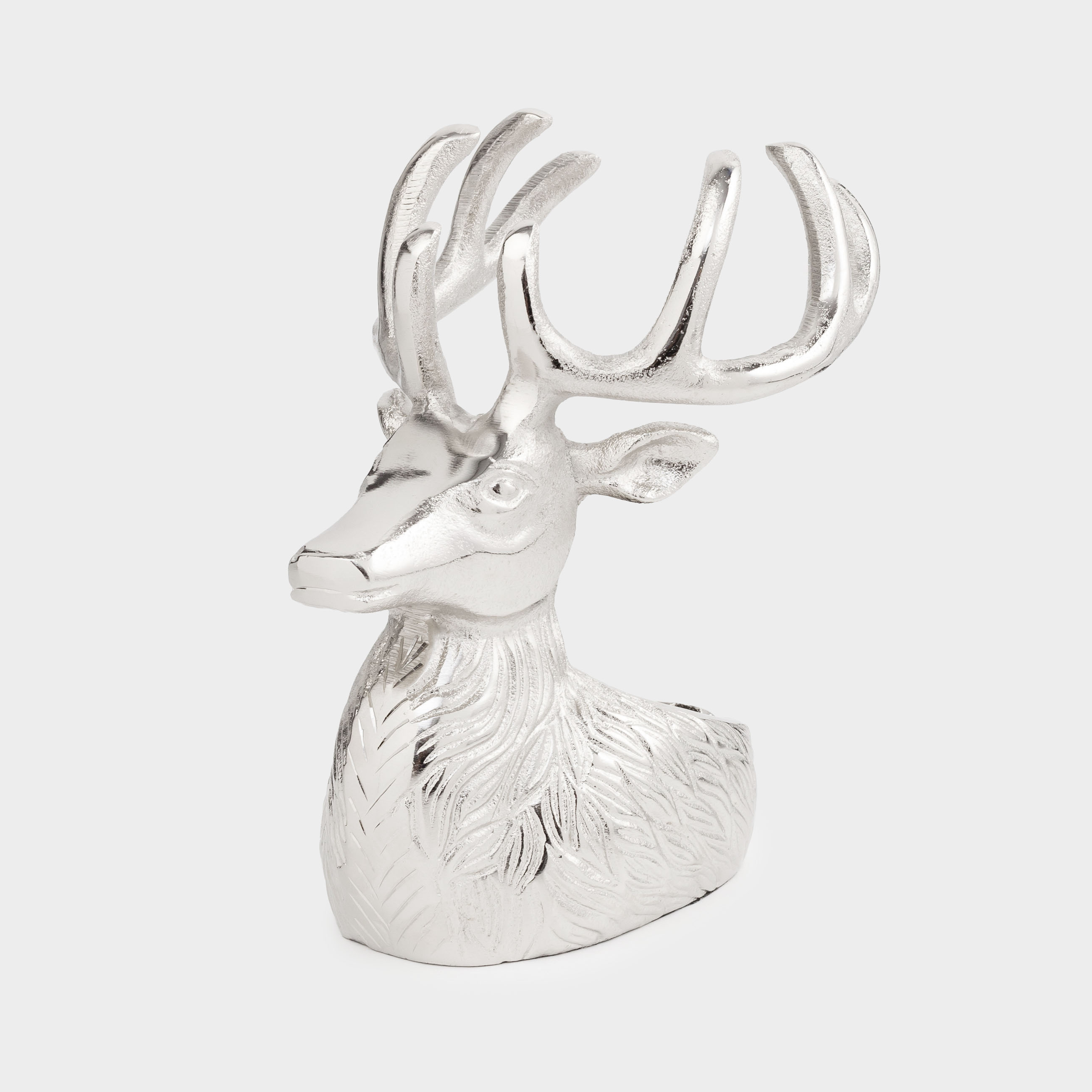 Подставка для бутылки, 20 см, металл, серебристая, Олень, Arctic deer, image-2