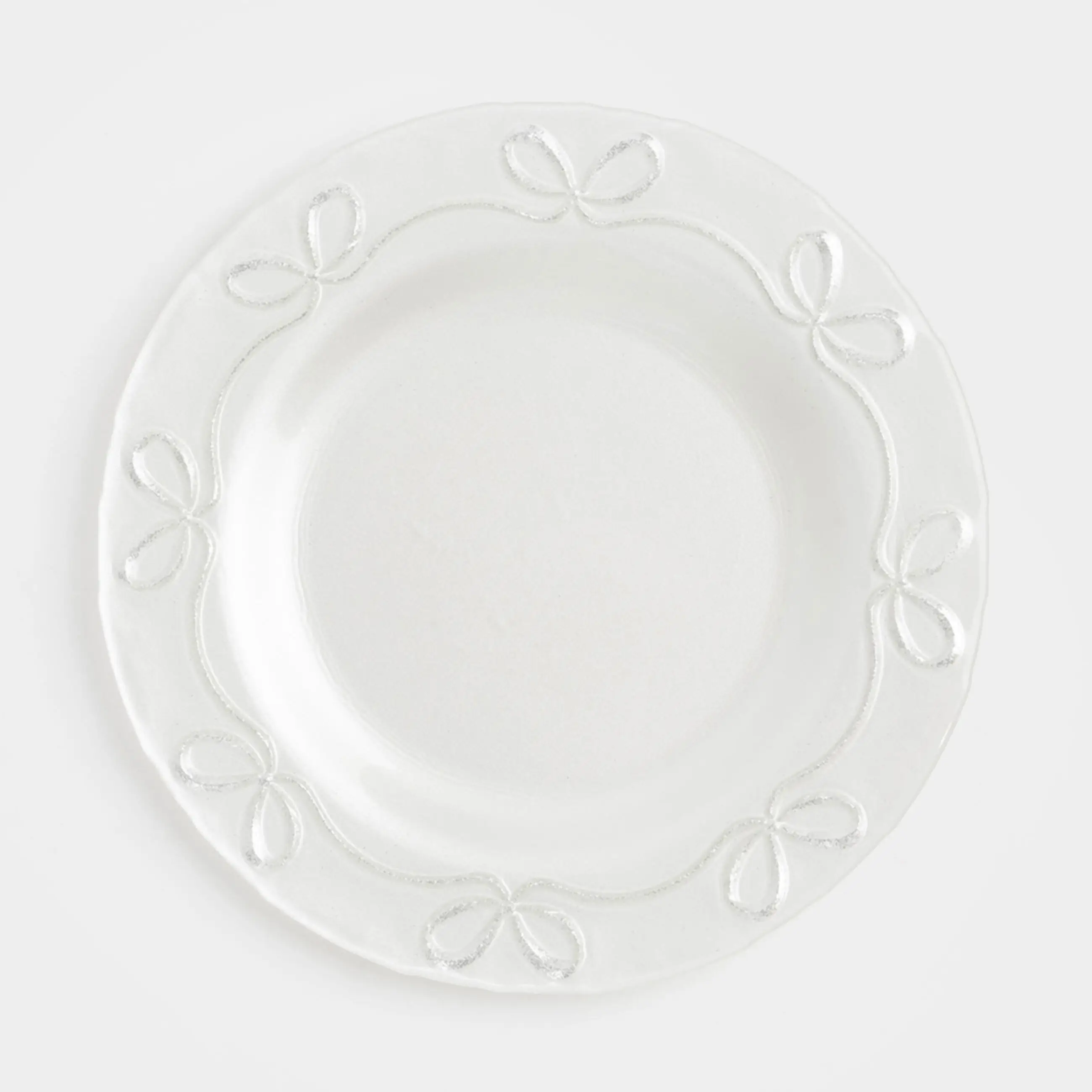 Түскі ас тәрелкесі, 28 см, шыны, ақ, Бантиктер, Bows pattern