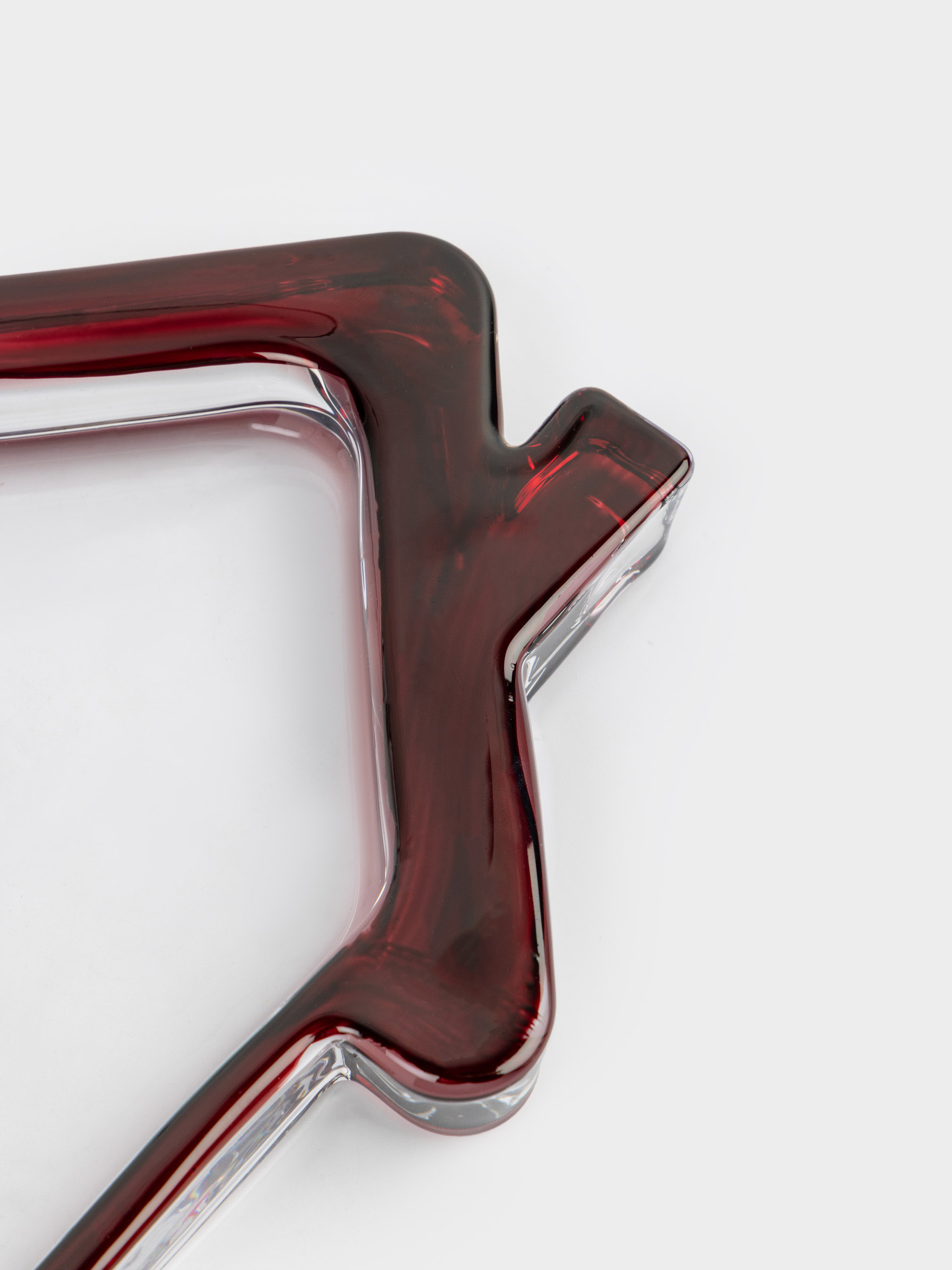 Блюдо, 18х19 см, стекло, бордовое, Дом, House shape, image-2