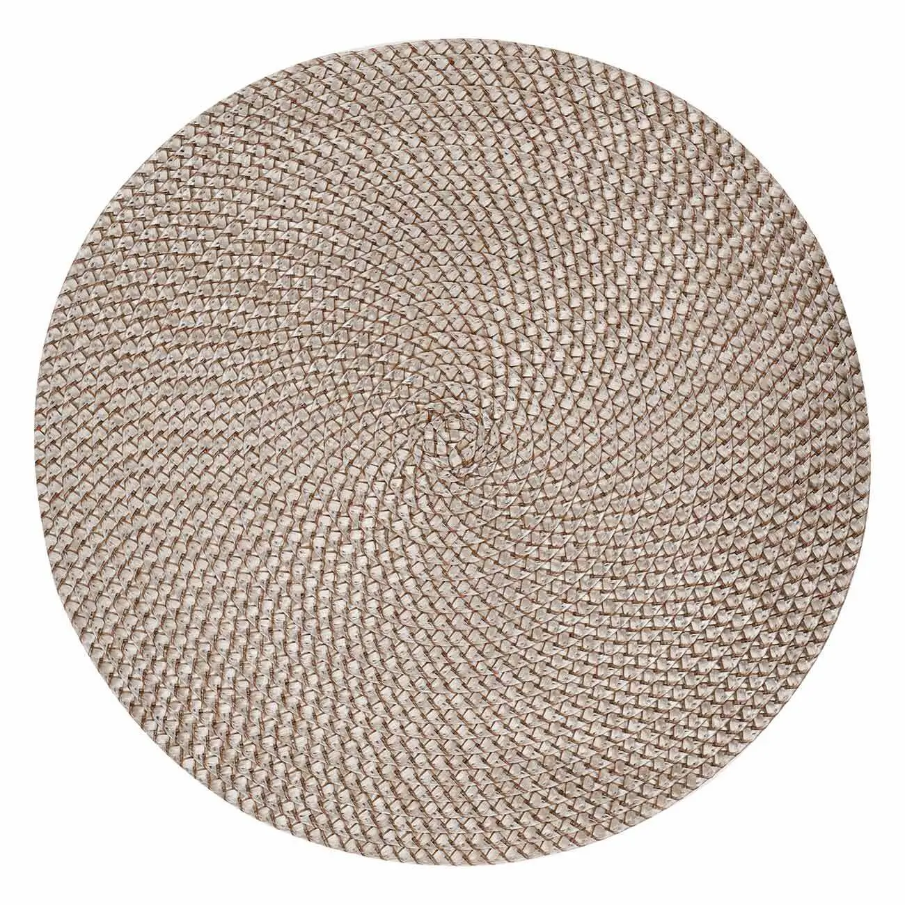 Салфетка под приборы, 38 см, полипропилен/ПЭТ, круглая, песочная, Circle Braid, image-0