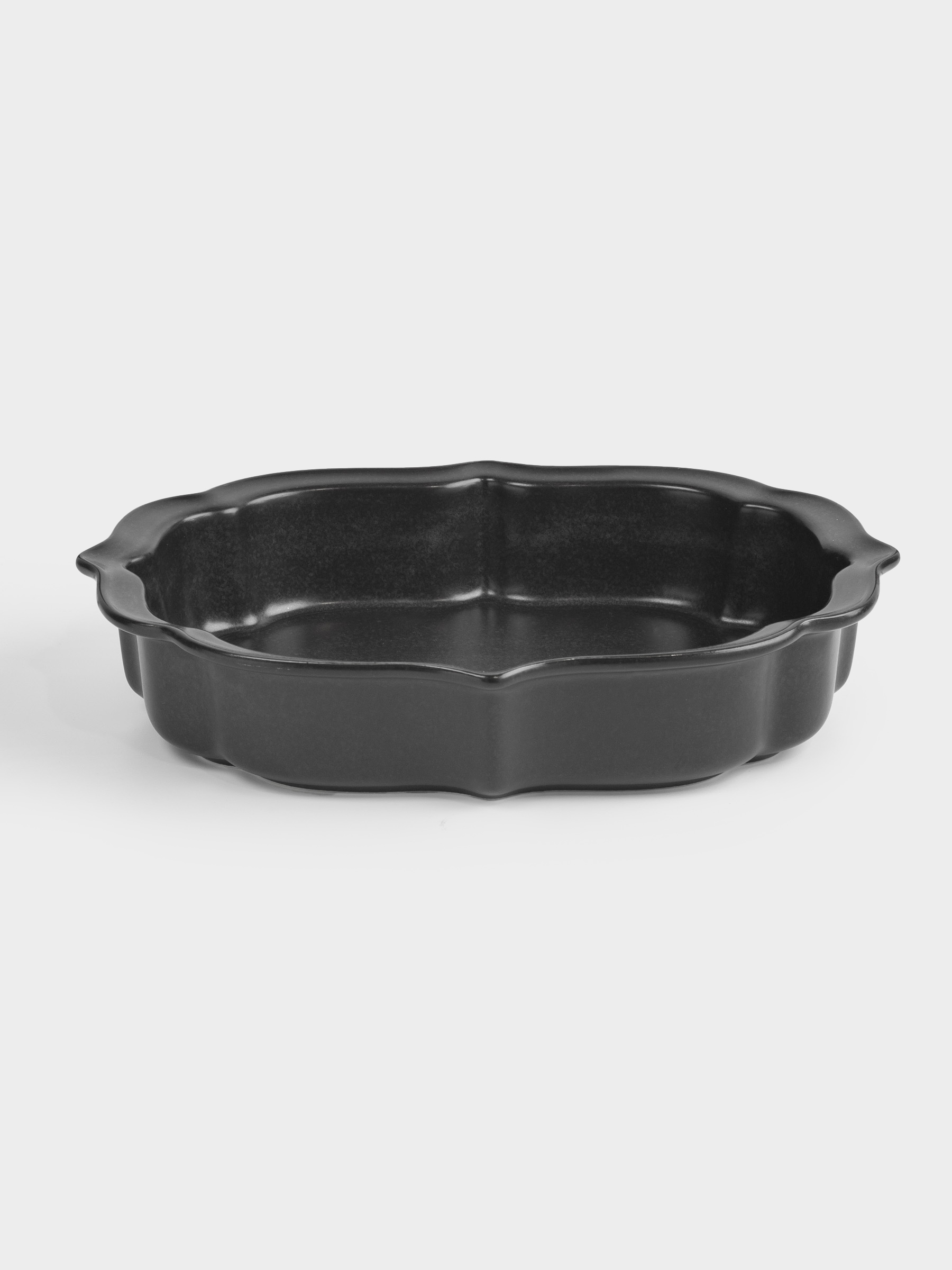 Форма для запекания, 28х18x6 см, керамика, фигурная, черная, Speckled black, image-1