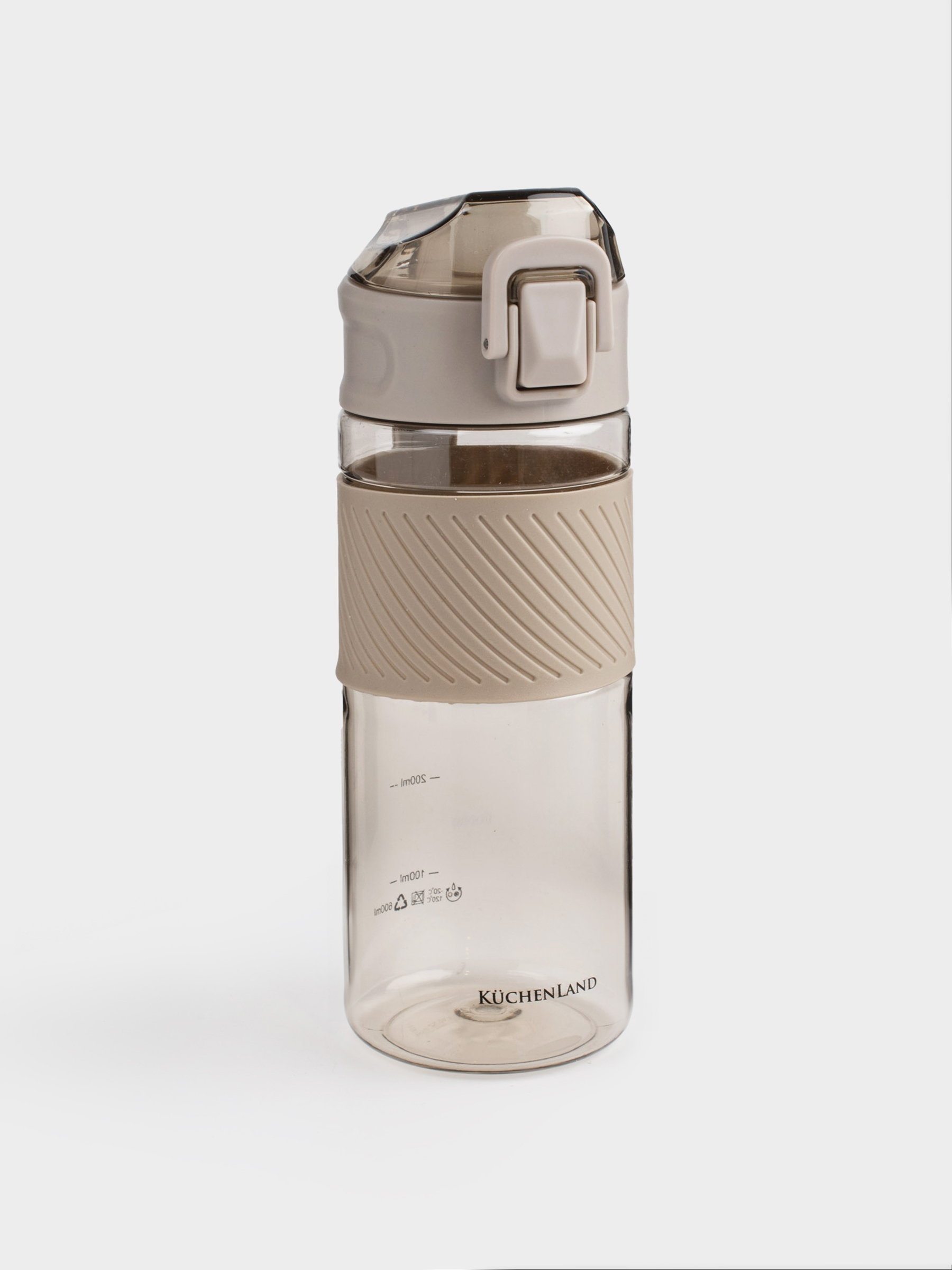 Су бөтелкесі, 600 мл, пластик / силикон, сарғылт қоңыр, спорт, image-1