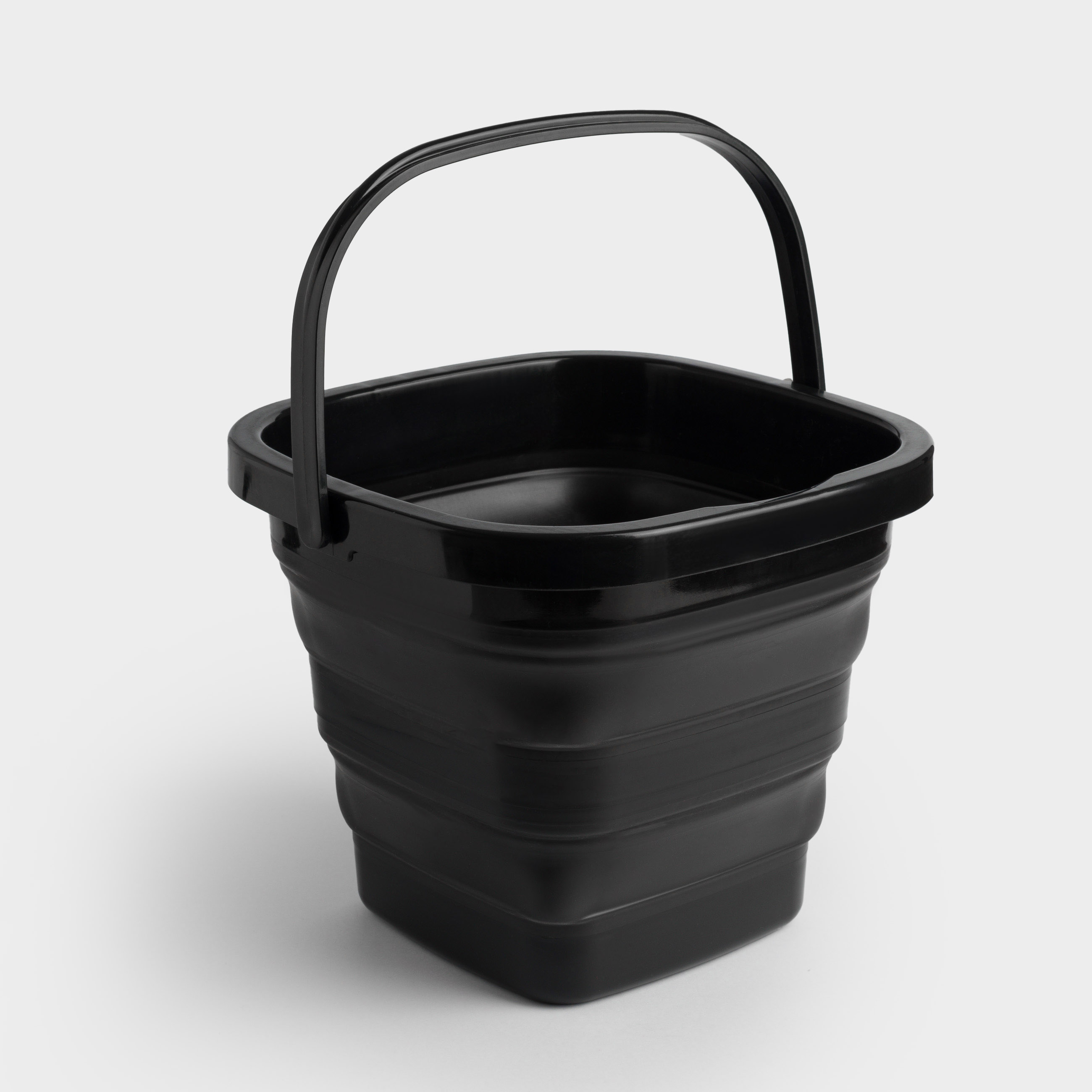 Ведро складное, 5 л, пластик/резина, квадратное, черное, Foldaway black, image-2