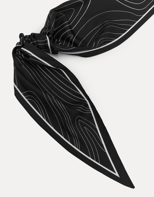 Платок женский, 110x38 см, полиэстер, черный, Абстракция, Kerchief