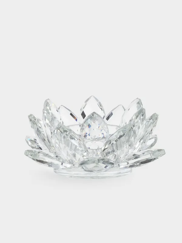 Подсвечник, 10x5 см, для чайной свечи, кристальное стекло, Цветок, Crystal flower, image-0