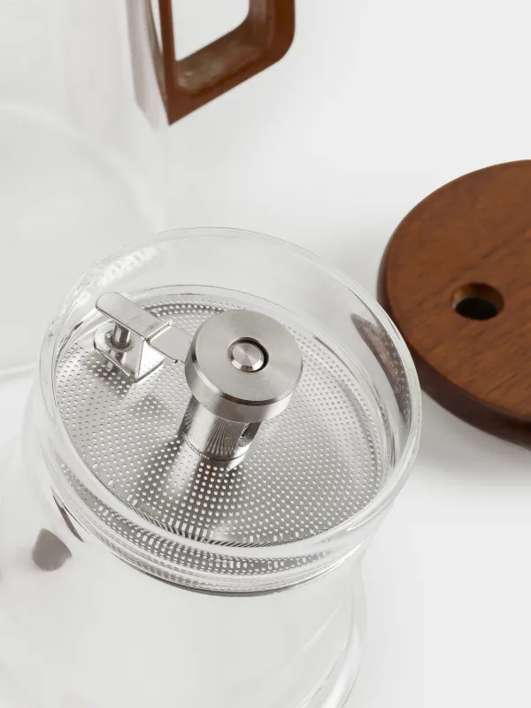 Шай демдеуге арналған шәйнек, 600 мл, шыны Б/ағаш, Clear wood, image-5