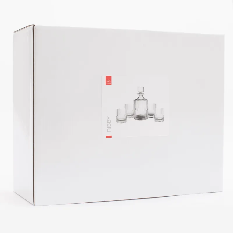 Виски жинағы, 4 парсы, 5 PR, графин / көзілдірік, шыны R, Ribby, image-6