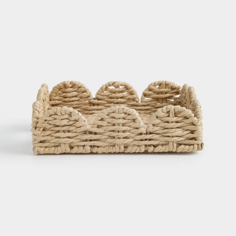 Корзина для салфеток, 19х19 см, плетеная, с ручками, целлюлоза, квадратная, Braided