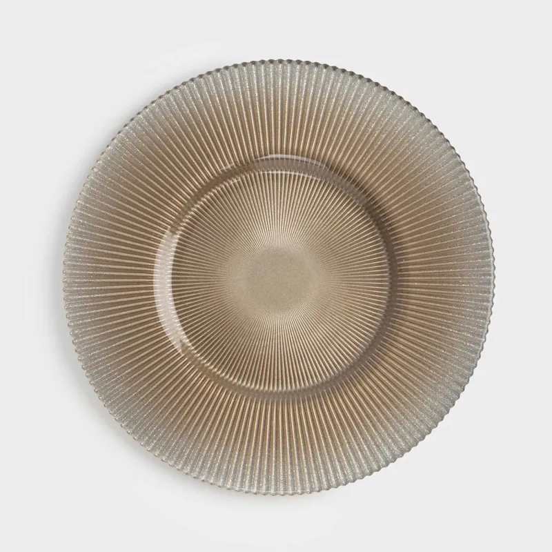 Түскі ас тәрелкесі, 28 см, шыны Р, алтын түстес, Ribby color