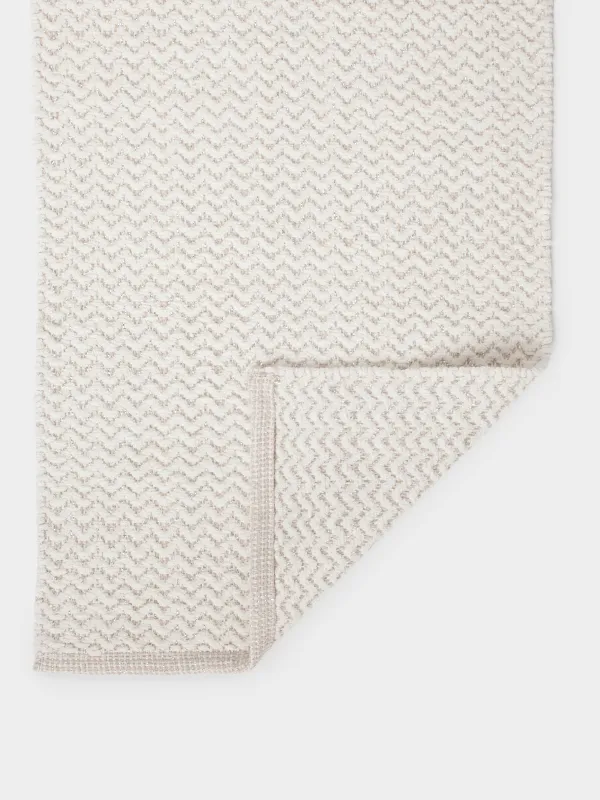 Кілемше, 50х80 см, мақта, сүт түстес және сарғылт-қоңыр, Люрексі бар иректер, Shiny threads, image-1