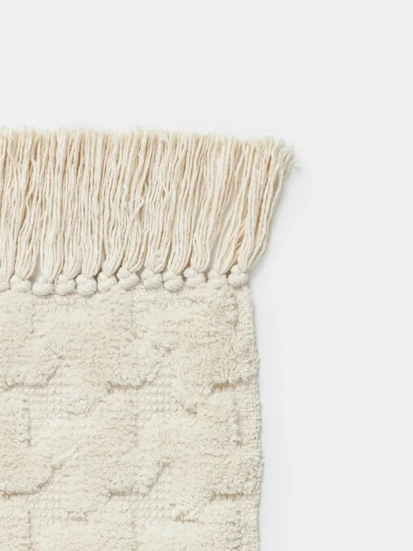 Кілем, 50х80 см, шашағы бар, мақта, құм, Textured, image-3