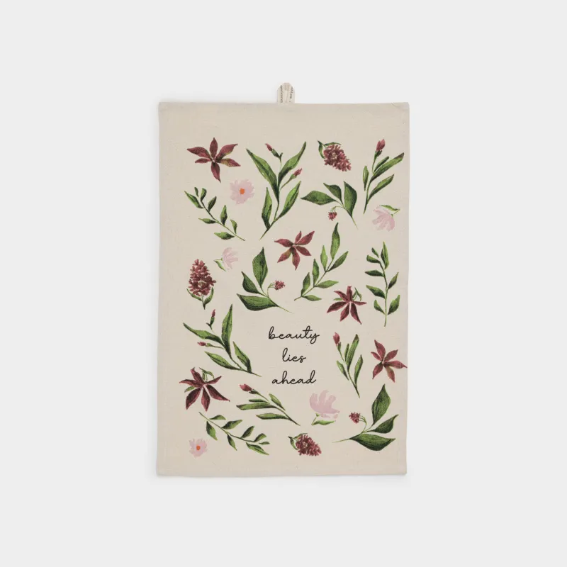 Асүйлік сүлгі, 40х60 см, мақта, сарғылт-қоңыр, Гүлдер мен жапырақтар, Meadow