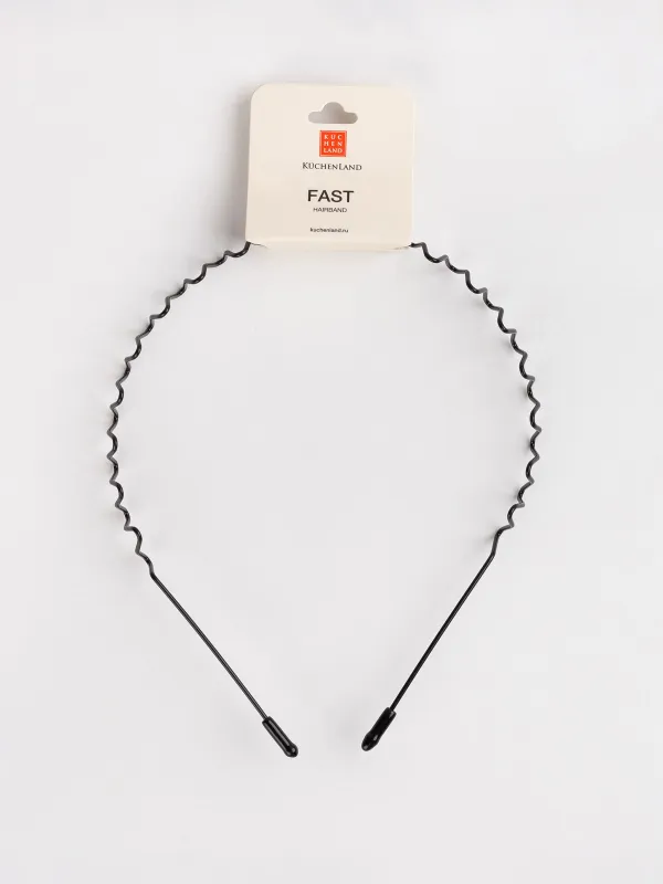 Ободок для волос, 13х15 см, металл, черный, Волна, Fast, image-2