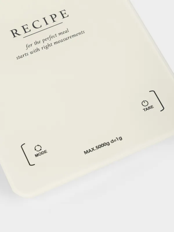 Весы кухонные, 23х15 см, электронные, пластик/стекло, белые, Recipe, Libra, image-3