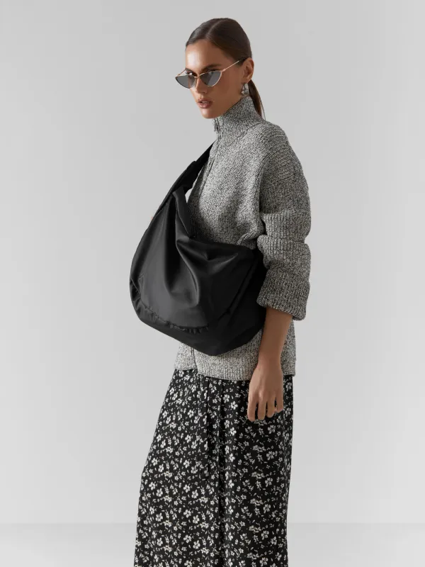 Сөмке, 24х40 см, реттелетін бауы бар, полиэстер, қара, Basic, image-6