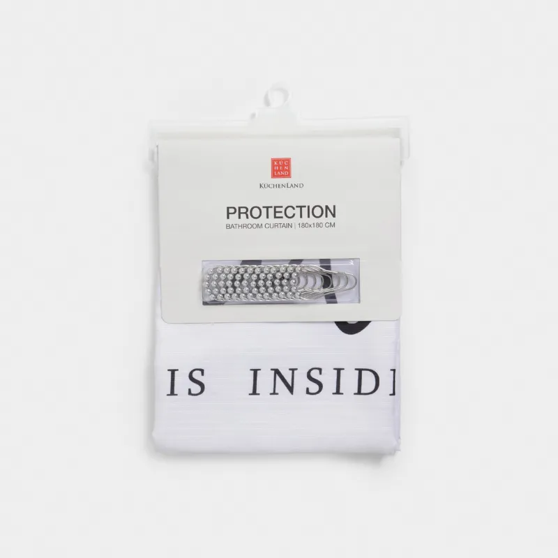 Штора для ванной, 180х180 см, с кольцами, полиэстер/металл, белая, Beauty, Protection