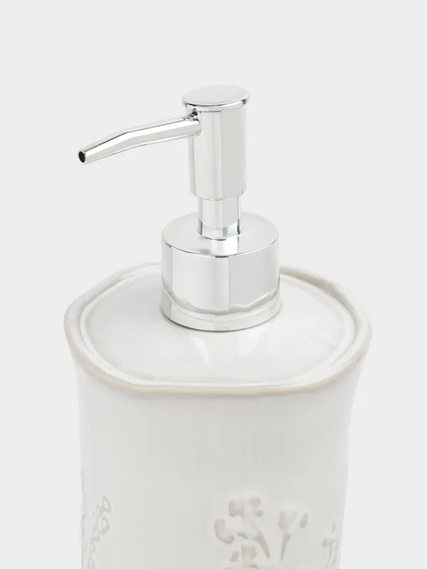 Сұйық сабын диспенсері, 420 мл, керамика/пластик, сарғылт-қоңыр, Шөптер, Hebe, image-2