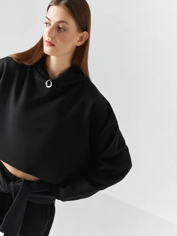 Әйелдерге арналған худи, өлшемі XS, мақта/полиэстер, қара, Fidelma, image-2