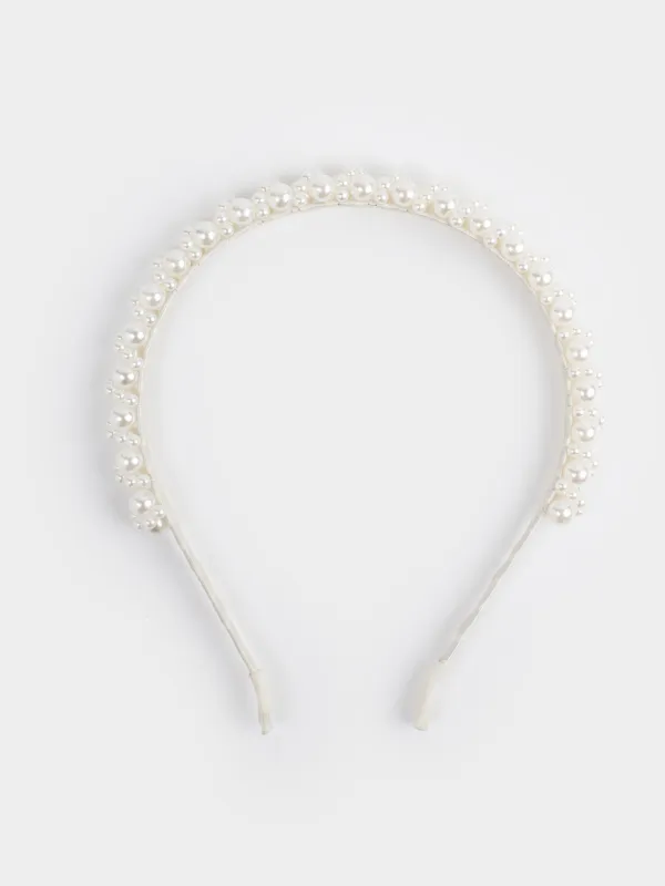 Тоғыншақ, 13х16 см, пластик/металл, сүт түстес, моншақтар, Hairstyle, image-0