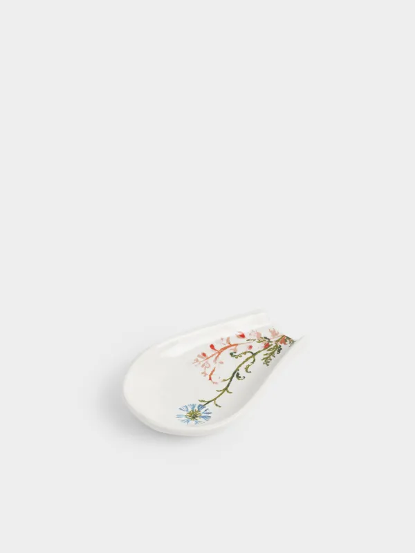 Қасық тұғыры, 13 см, керамика, сүт түстес, Шалғын гүлдері, Floral meadow, image-2