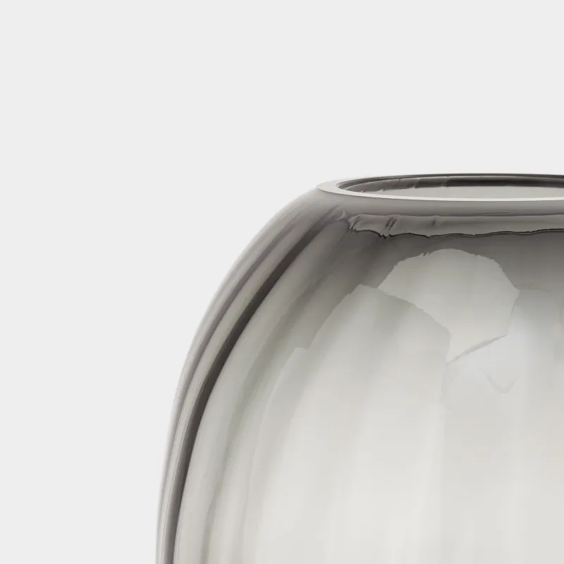 Ваза для цветов, 24 см, стекло, серый градиент, Ledge gradient, image-3