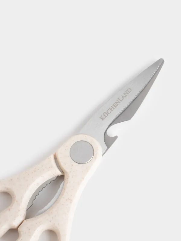 Ножницы кухонные, 20 см, пластик/сталь, бежевые, в крапинку, Soft speckled, image-2