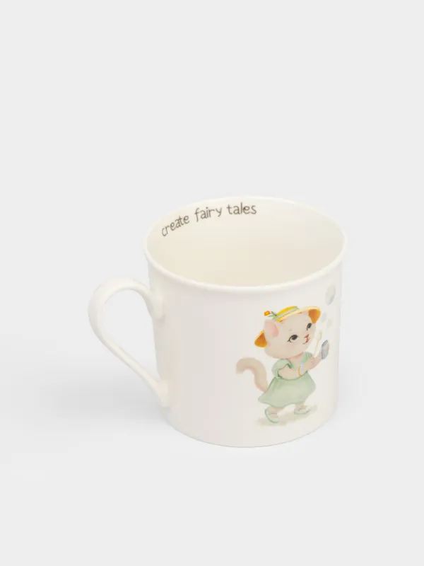 Саптыаяқ, балаларға арналған, 250 мл, фарфор N, ақ, Бас киім киген мысық, Ideas life, image-2