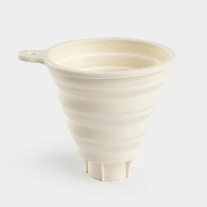 Құйғыш, 15х12 см, аузы кең құтыларға арналған, жиналмалы, силикон, сүт түстес, Manny