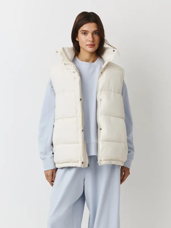 Әйелдер жилеті, өлшемі S, сырылған, полиэстер, сүт түстес, Eileen, image-0