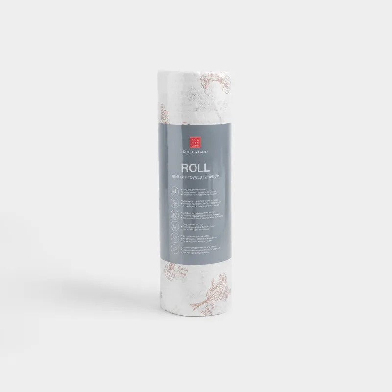 Орамалы сүлгілер, 25х25 см, 50 дана, целлюлоза, ақ-сарғылт-қоңыр, Гүл шоқтары, Roll