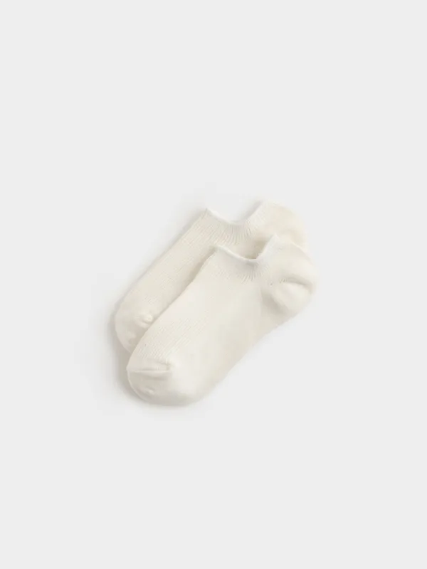 Әйелдерге арналған қысқа шұлықтар, өлшемі 36-38, мақта/полиэстер, ақ, Rib basic, image-1