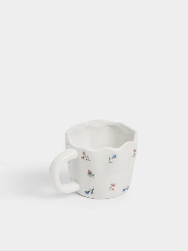 Саптыаяқ, 460 мл, керамика, сүт түстес, Нәзік гүлдер, El flora, image-2