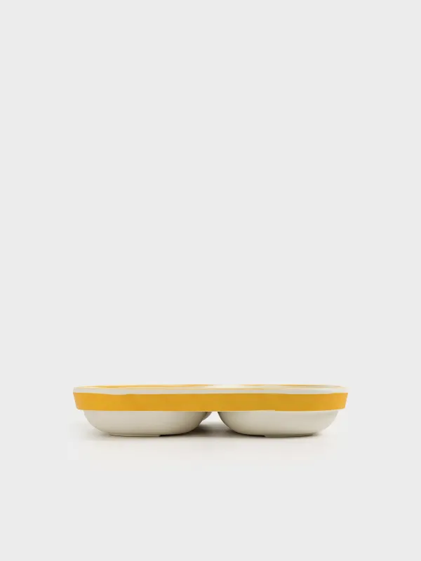 Түскі ас тәрелкесі, балаларға арналған, 18 см, 3 бөлім, бамбук, шаршы, сары, динозаврлар, Dino, image-4