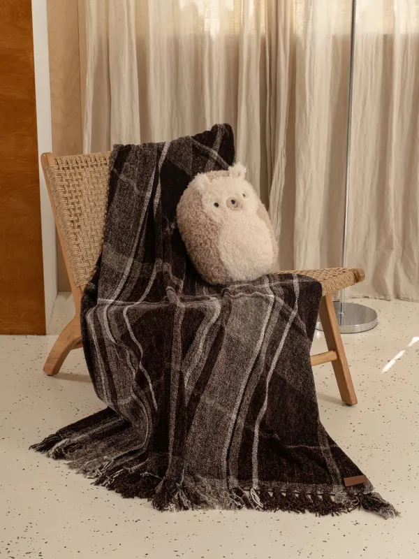 Жамылғы, 130х170 см, шашағы бар, шениль, қоңыр, Тор, Hazel, image-0