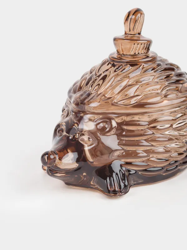 Сақтау ыдысы, 12х16 см, 130 мл, шыны Р, қоңыр, Саңырауқұлағы бар кірпі, Forest fantasy, image-3