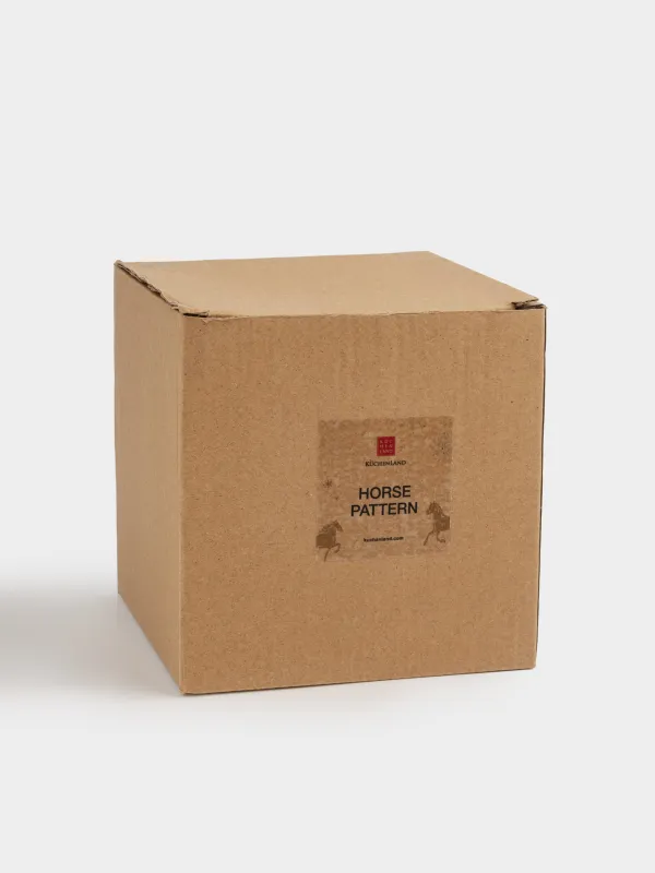 Саптыаяқ, 500 мл, керамика, сүт түстес, Жылқы, Horse pattern, image-5