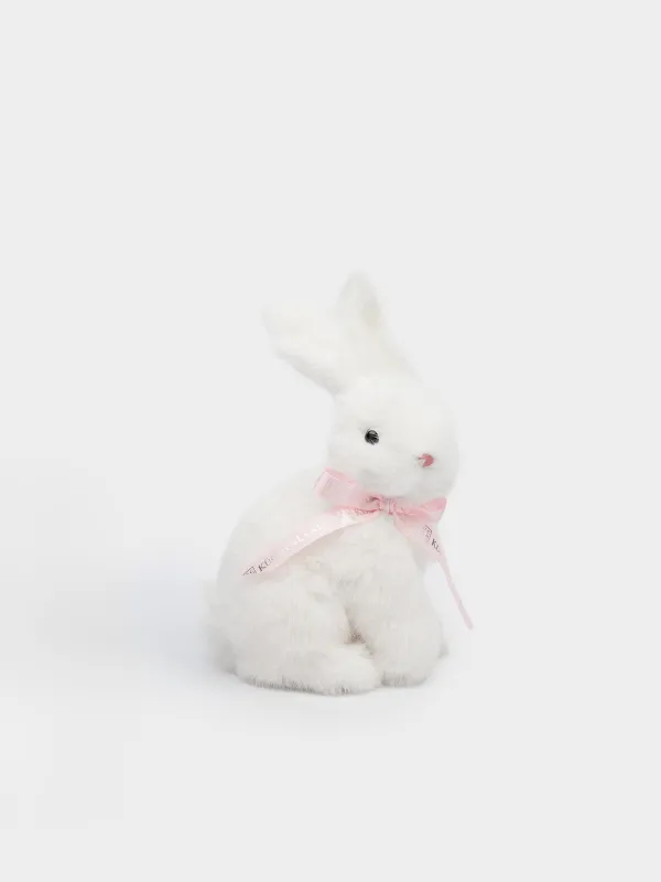 Сәндік бұйым, 13х20 см, жасанды үлбір, сүт түстес, Пасха қояны, Rabbit, image-0