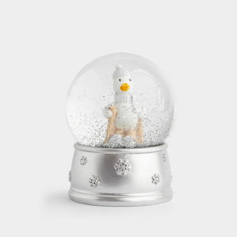 Қар шамы, 7 см, шыны/полирезин, күміс, Шаңғыдағы қаз, Silver style