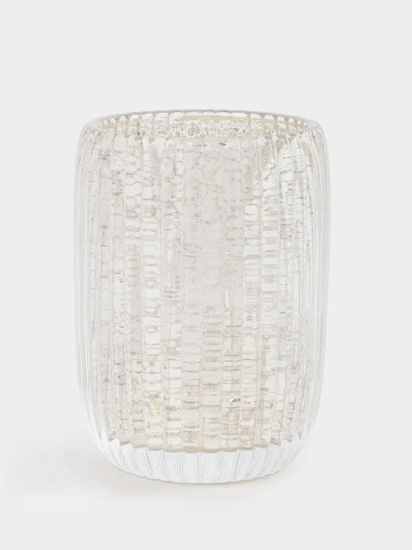 Жуынатын бөлмеге арналған стақан, 10 см, шыны, алтын, Patina rib, image-0