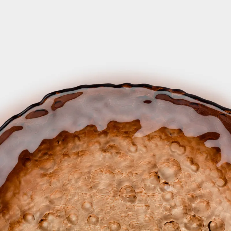 Тарелка обеденная, 28 см, стекло, коричневый градиент, Nautilus color, image-3