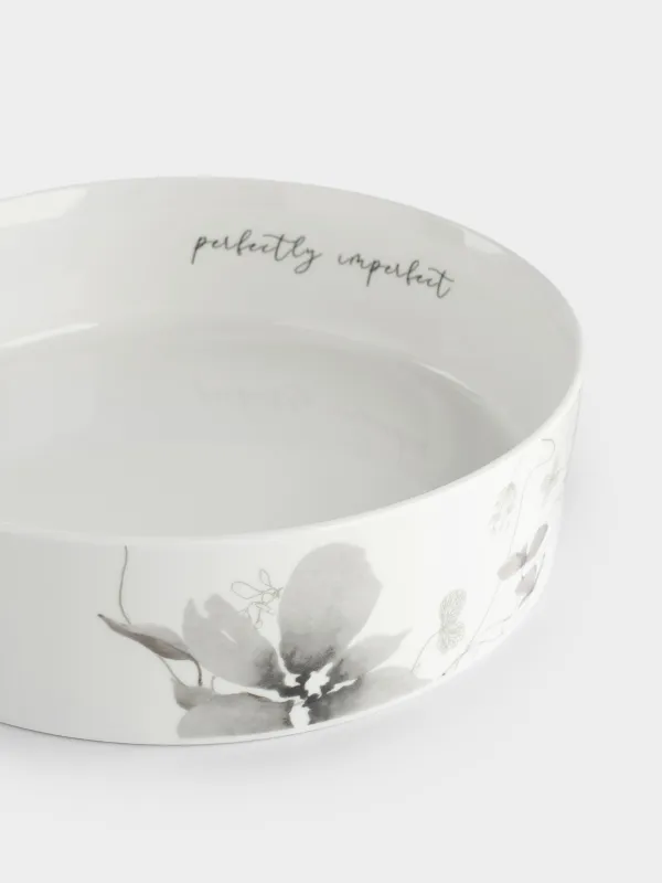 Блюдо, 23х6 см, с бортами, Серые цветы, Watercolor, image-5