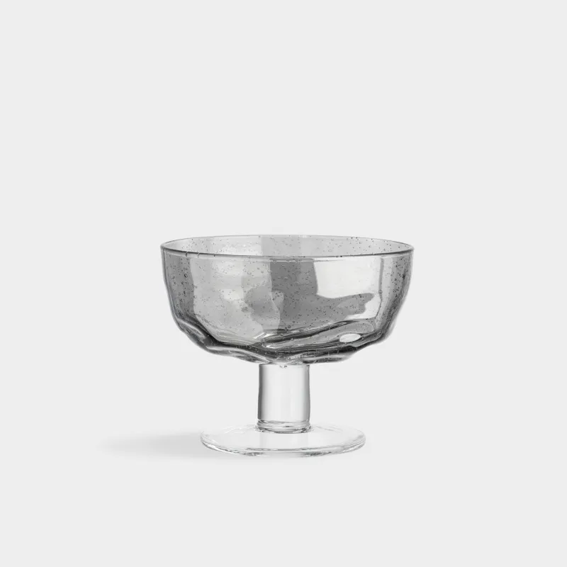 Креманка, 12 см, 340 мл, стекло, серая, Drip