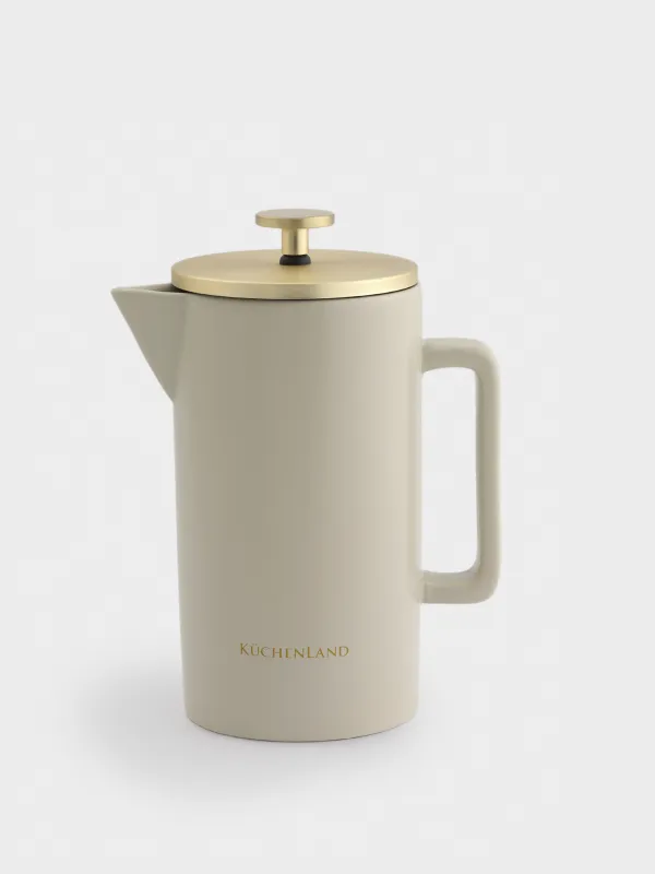Френч-пресс, 700 мл, керамика/болат, сарғыш-алтын, Latte, image-0