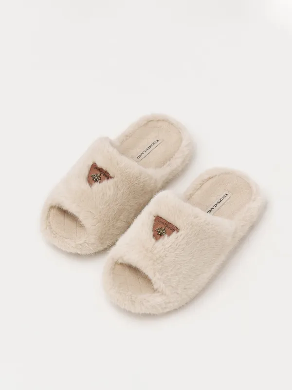 Әйелдер тәпішкелері, үйге арналған, өлшемі 36-37, жасанды жүн / күдері, сарғылт-қоңыр-қызғылт сары, Ара, Shaggy, image-4