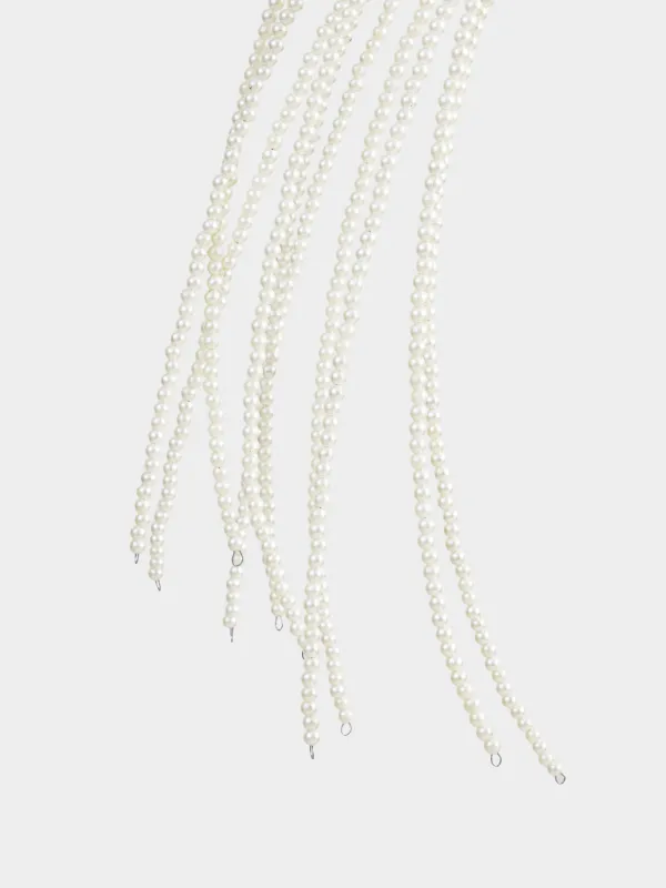 Ветка декоративная, 76 см, бисер/металл, серебристая, Ива из бусин, Balls decor, image-3