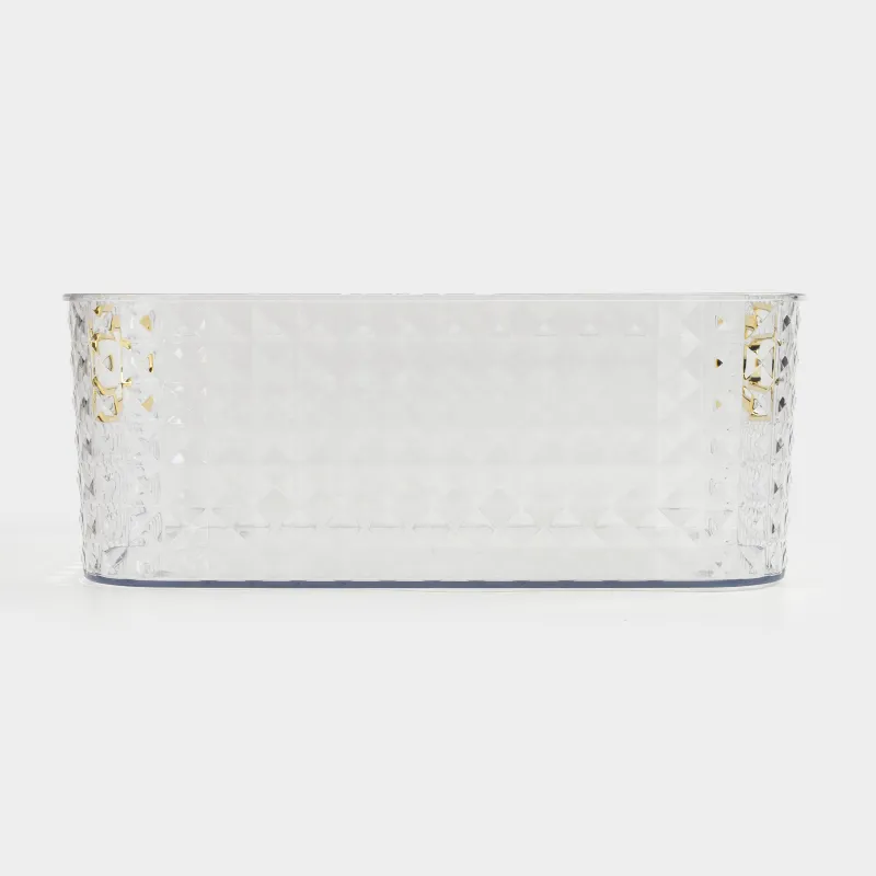 Ящик-органайзер, 27х21х10 см, хозяйственный, с золотистыми ручками, пластик, Kandy, image-6